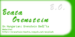 beata orenstein business card